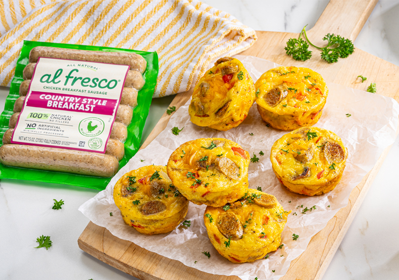 Al Fresco Chicken Sausage and Cheddar Egg Bites