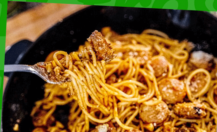 Chicken Sausage Pantry Pasta featuring Al Fresco Roasted Red Pepper and Asiago Chicken Sausage