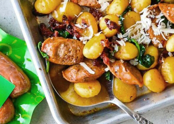 Sausage and Gnocchi Sheet Pan Dinner with Al Fresco Chicken Sausage